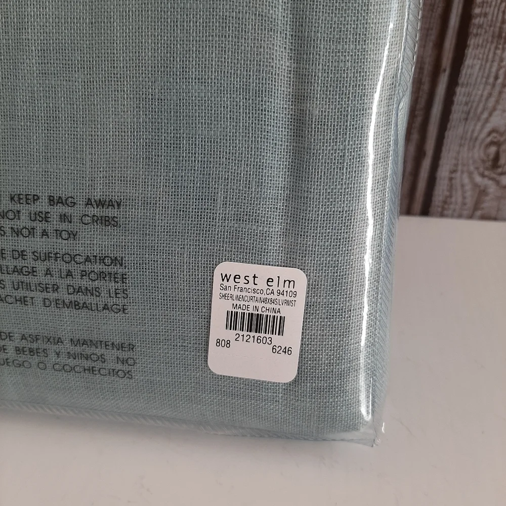 *West Elm Sheer European Flax Linen Pole Pocket Panels 84